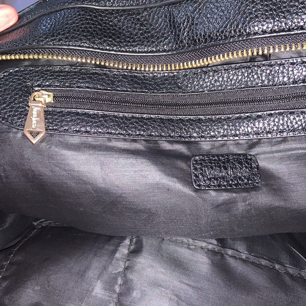 Neiman Marcus zipper tote satchel. Airline carry on SOFT black PU leather - Picture 6 of 8